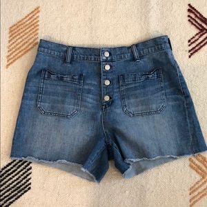Madewell High-Waisted Button-Up Jean Shorts